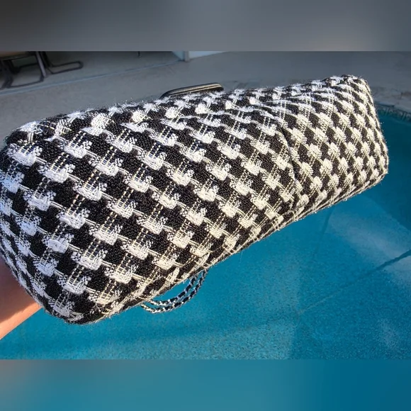 Karl Lagerfeld Tweed Houndstooth Shoulder/Crossbody Bag - Picture 12 of 14